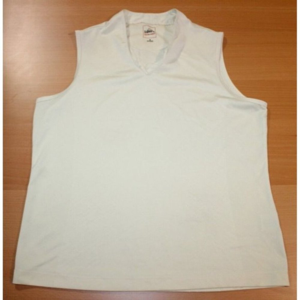 Womens Ashworth WS Weather System Golf Sleeveless V-Neck Shirt Top Medium Ivory